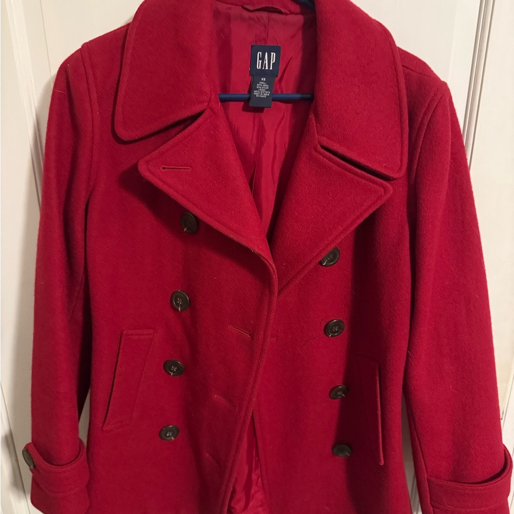 GAP Women's Bold Red Peacoat